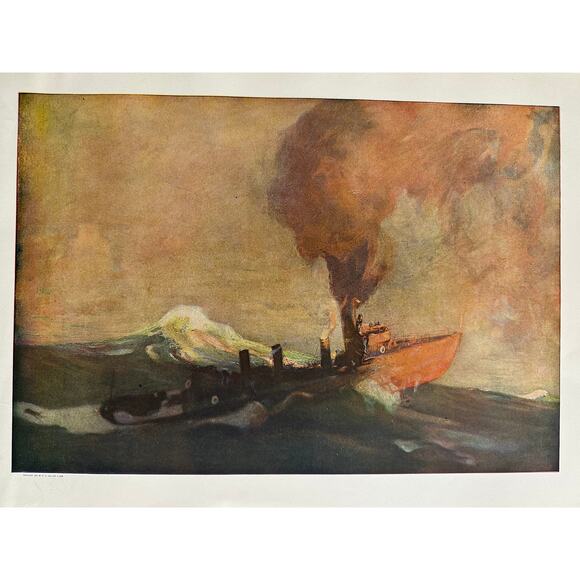On The Way To The Philippines, Henry Reuterdahl, Painting Print, ~ 250728-WH 125 - Picture 1 of 1